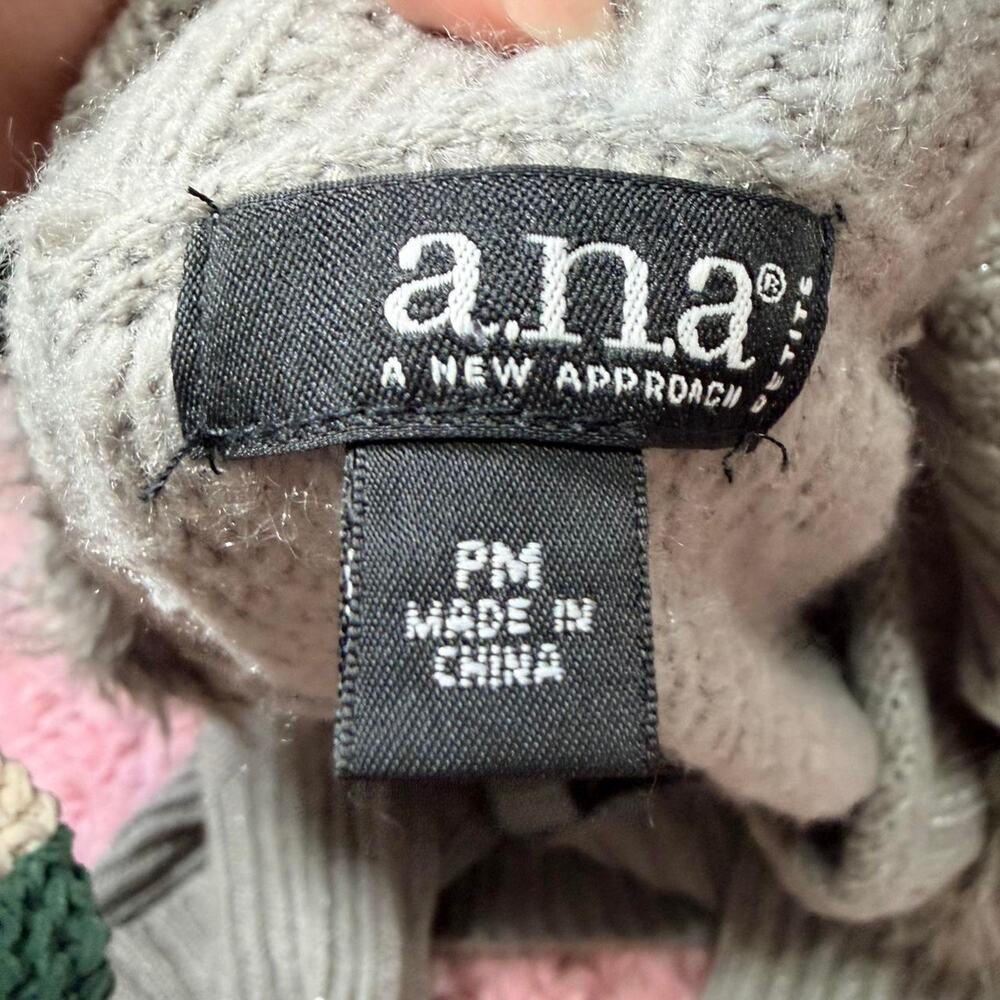 Y2k ana gray faux fur TIE cardigan size PM - Picture 8 of 8